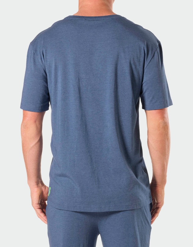 Mitch Dowd - Mens Soft Bamboo Crew Neck Sleep Tee - Blue Marle