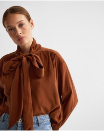 Oxford - Jenna Rayon Blend Scarf Neck Top