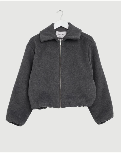 Revibe - Repaired ENA PELLY Maeve Wool Blend Bomber Jacket - AU 6