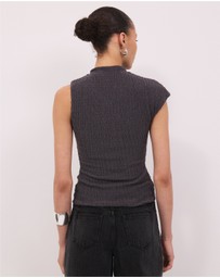 Calli - Grace High Neck Asymmetrical Top