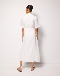 AERE - Orien Tuck Waist Linen Shirt Dress