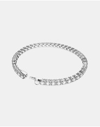 Swarovski - Matrix Tennis bracelet, Round cut, White, Rhodium plated