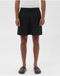 AERE - Seaside Pleated Linen Shorts