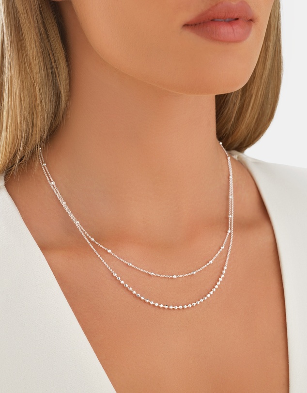 Michael Hill - 45cm Multi-Layer Bead Chain in Silver