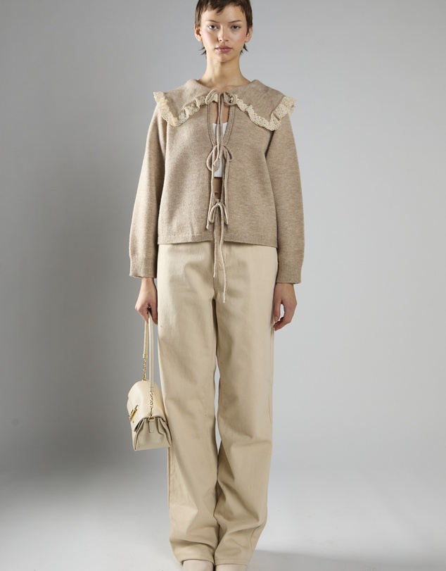 Glamorous - Collar Tie Front Cardigan