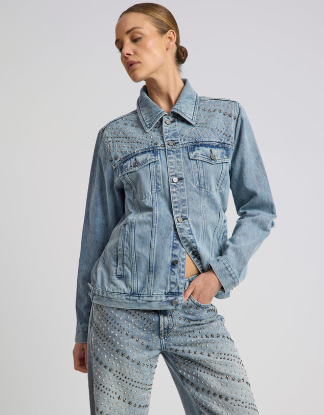 ONE TEASPOON - 25th Anniversary Limited Edition Trucker Studded Denim Jacket - Salty Dog