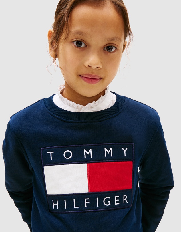 Tommy Hilfiger - Heritage Flag Applique Crew Neck Sweatshirt - Teens