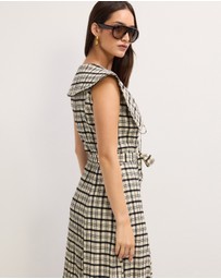The Fated - Adela Check Collared Maxi Dress