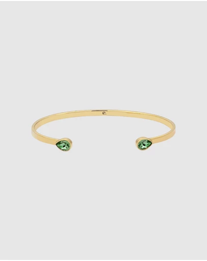 Elli Jewelry - Bangle Crystal 925 Sterling Silver Gold-Plated