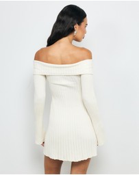 AERE - Gabi Off Shoulder Knitted Mini Dress