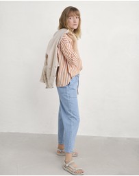 Seasalt - Seasalt Cornwall Yellow Eyebright Longline Striped Shirt