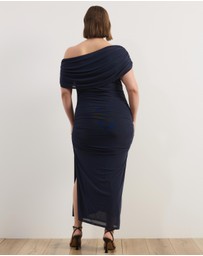 Atmos&Here Curvy - Bonnie Off Shoulder Mesh Maxi Dress