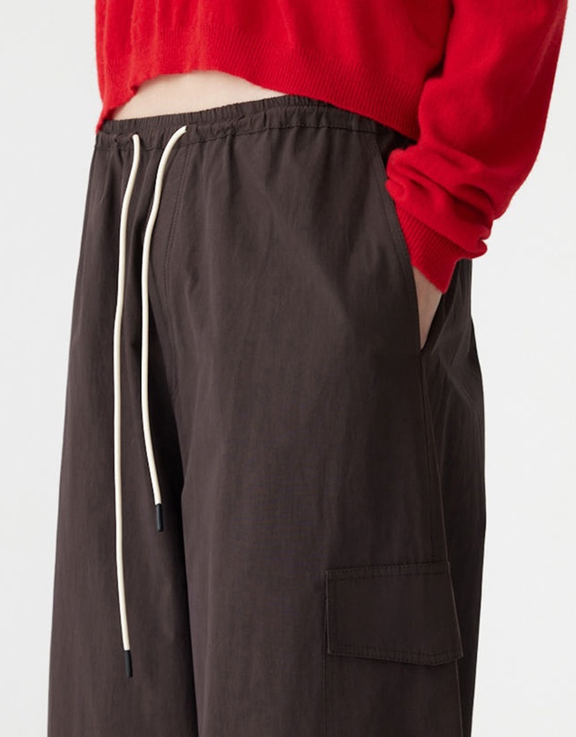 Bassike - Crushed Cotton Layered Pants