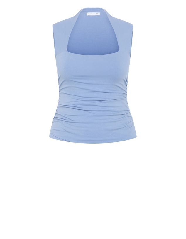 City Chic - Plus size Milly Tank - powder blue