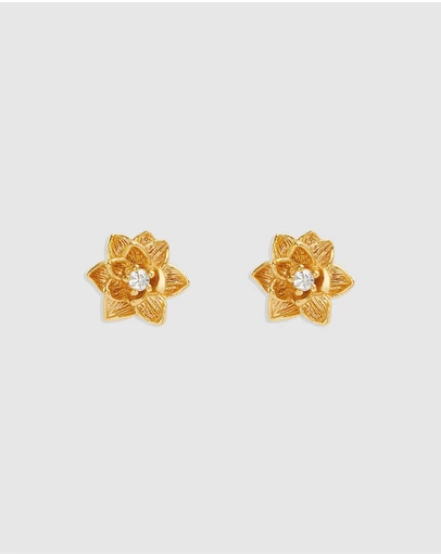 By Charlotte - Bloom Within Lotus Stud Earrings