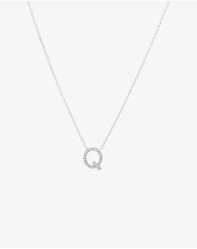 Michael Hill - Q Initial Necklace with 0.10 Carat TW of Diamonds in 10kt White Gold