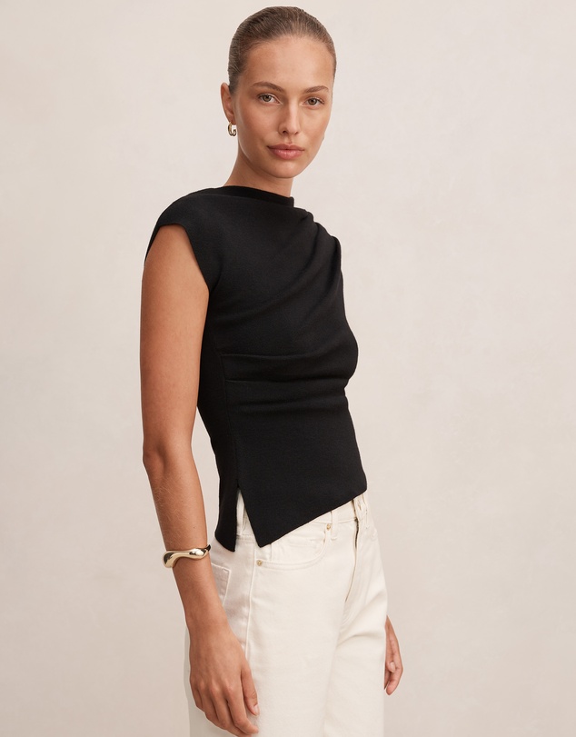 Forever New - Eleni Asymmetric Knitted Top