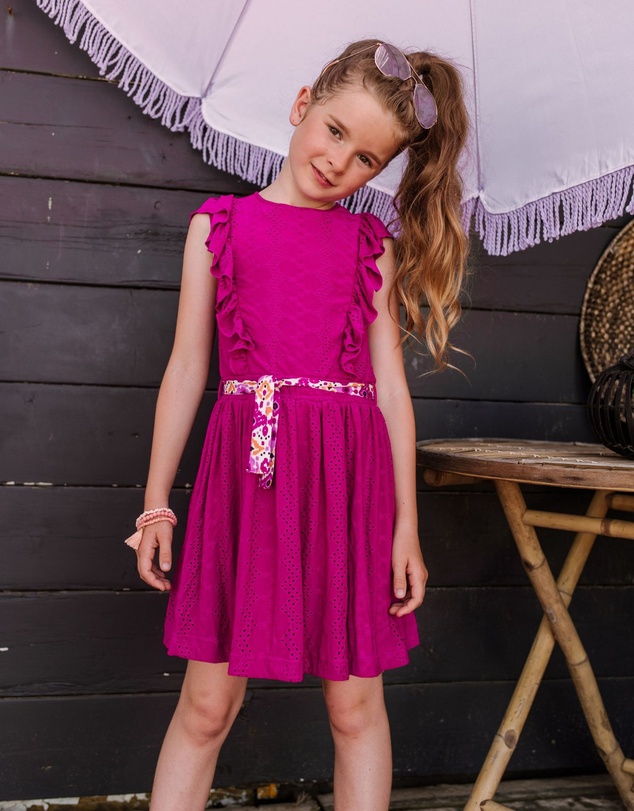 B.Nosy - Embroidered Ruffle Dress - Kids-Teens