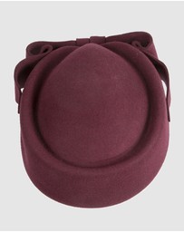 Max Alexander - Felt Wine Pillbox Hat