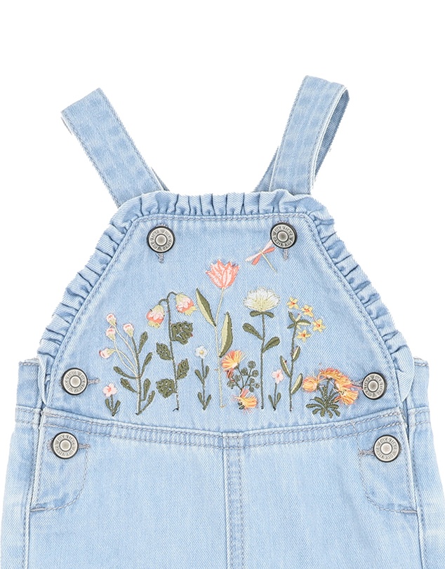 Fox & Finch - Botanica Embroidered Overalls 3-5 Yrs