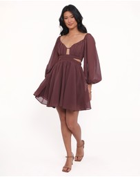 Petal & Pup - Katniss Long Sleeve Mini Dress - Chocolate