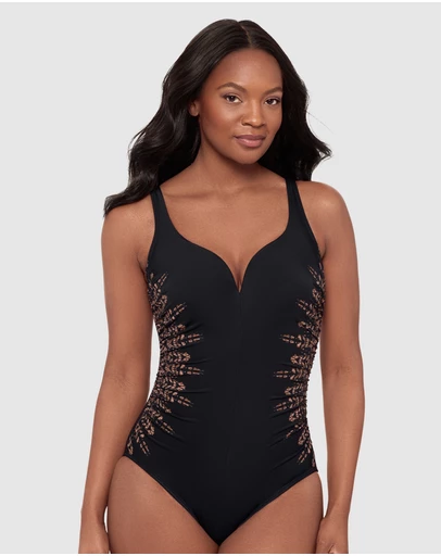 Miraclesuit Swimwear  - Costa D'Oro Temptress Plunge Neck Shaping Swimsuit