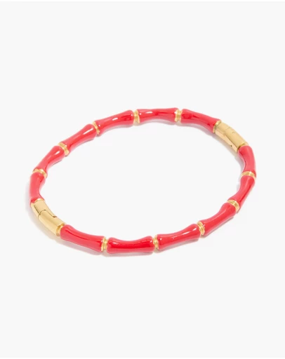 Lovisa - Waterproof Gold Plated Stainless Steel Red Bamboo Bangle