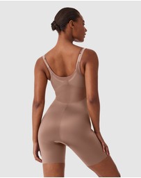 Spanx - SHAPING SATIN-Open-Bust Mid-thigh Bodysuit