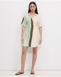 Calli - Stripe Wrap Mini Dress