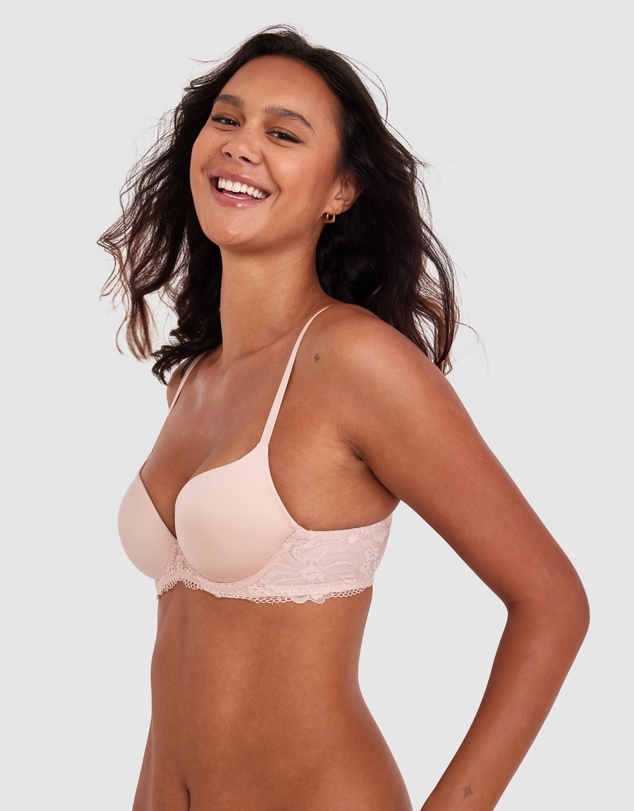 Bras N Things - Body Bliss Lace Contour Plunge Bra - Blush Pink