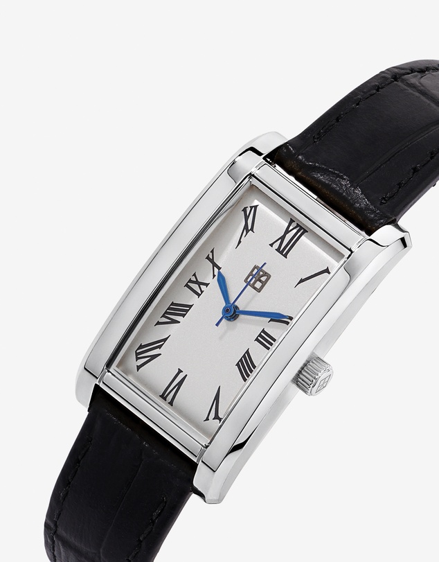 Michael Hill - Women’s Black Leather Watch in Stainless Steel