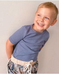 WITH LOVE FOR KIDS - BASICS Wide Ribbed Short Sleeve Top - Kids