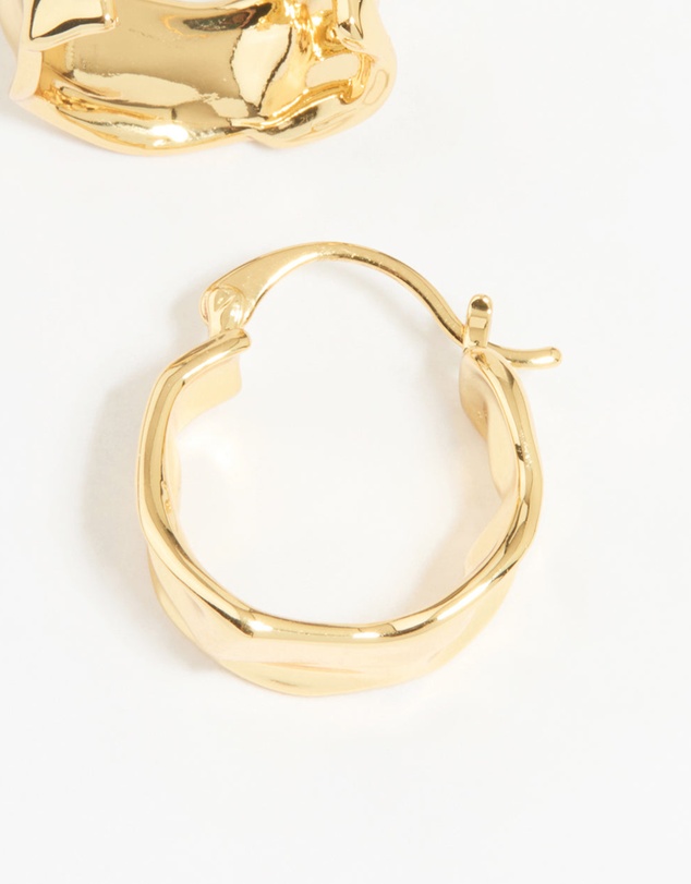 Lovisa - Gold Plated Brass Medium Molten Hoop Earrings