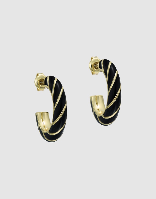 Ted Baker - TRINNA: Twist Enamel Hoop Earrings