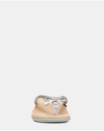 Vionic - Bella Toe Post Sandal - Silver Metallic Croc