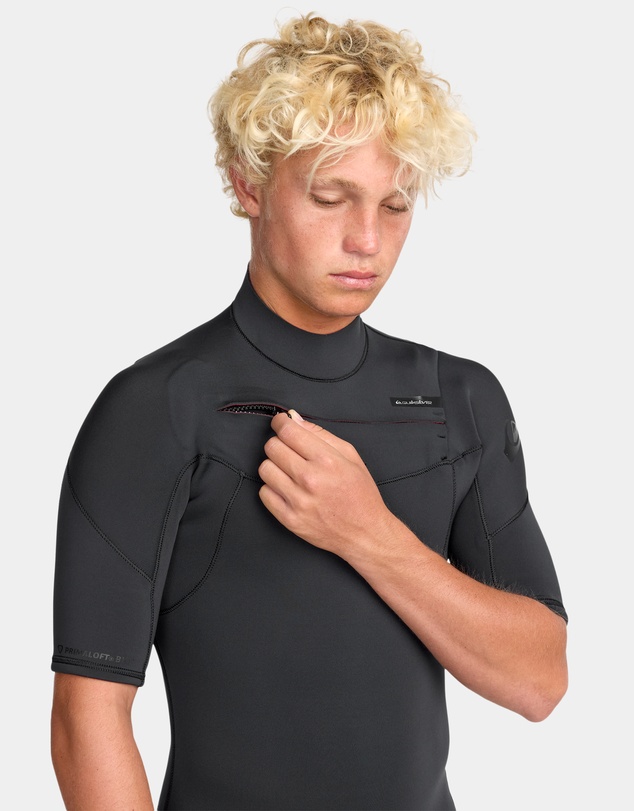 Quiksilver - Mens 2/2 Everyday Sessions Short Sleeve Chest Zip Wetsuit