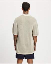 Rhythm - Hi Lo Knit Button Up Shirt
