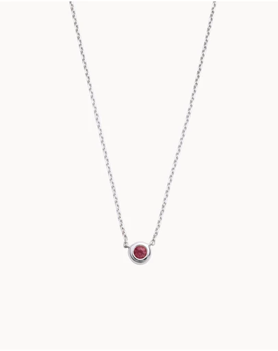 Kirstin Ash - Petite Birthstone Necklace July Ruby