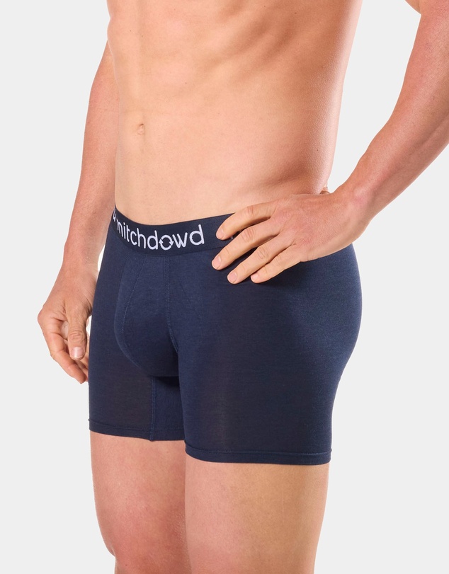 Mitch Dowd - Mens Bamboo Comfort Long Leg Trunk 3 Pack - Navy