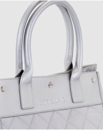 JETT BLACK - Soho Silver Quilted Tote Bag