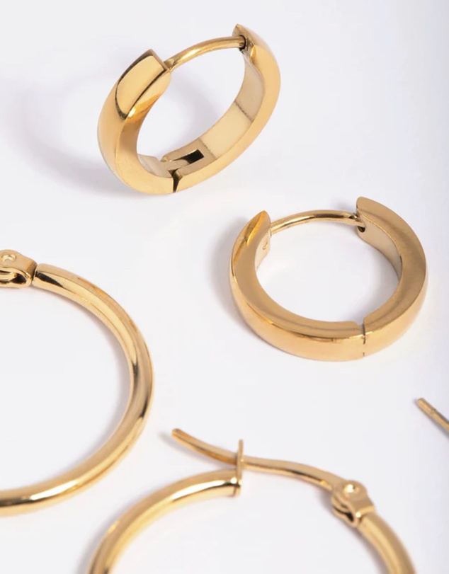 Lovisa - Waterproof Gold Plated Stainless Steel Ball Stud Earring Pack