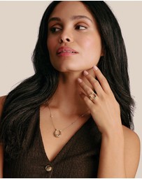 THOMAS SABO - THOMAS SABO Horseshoe Necklace with White Zirconia Stones Gold