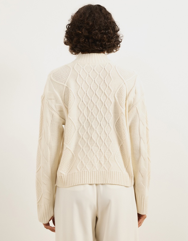 Atmos&Here - Evie Two-Way Zip Cable Knit Cardigan