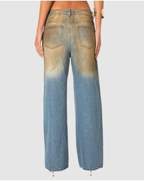 EDIKTED - Muddy Washed Low Rise Jeans