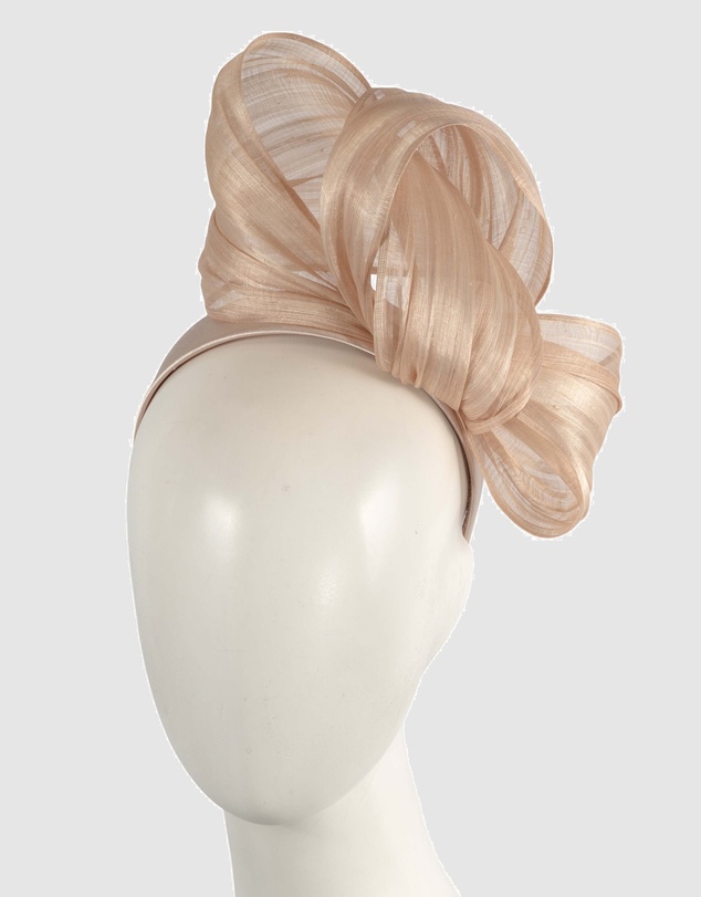 Fillies Collection - Bespoke Nude Bow Racing Fascinator