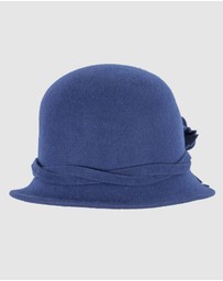 Max Alexander - Winter Felt Blue Cloche Hat