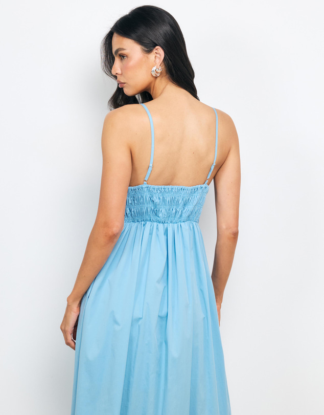 AERE - Tansy Shirred Bodice Midi Dress