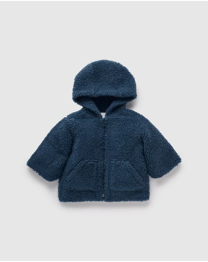 Purebaby - Shearling Hooded Jacket-Kids-Babies