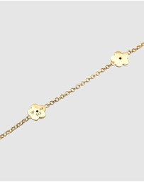 Elli Jewelry - Bracelet Kids Flowers Pink Playful with Crystals in 925 Sterling Silver Gold Plated