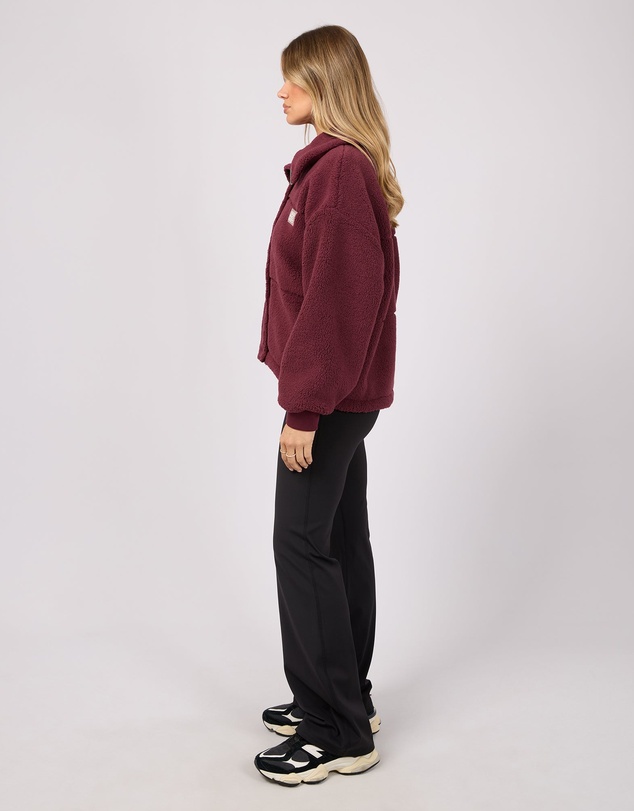 All About Eve - Cosy Club Teddy Jacket Wine